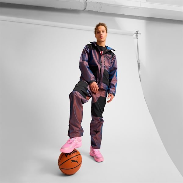 puma confort x LAMELO BALL IRIDESCENT Woven Men's Basketball Jacket, Ultraviolet, extralarge